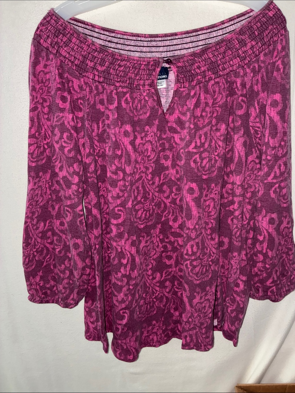 Women's Pink Floral Pattern Off-Shoulder Top